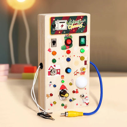 Kids Early Education Toys Electronic Led Light Baby Wooden Sensory Busy Board Montessori  For Toddler Christmas Gifts Good Vibrations