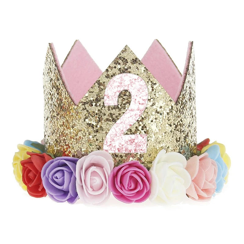 1st Birthday Party Decor Hat Kids 1 2 3 Year Happy Birthday Boy Girl Crown Hat First Happy Birthday Party Baby Shower Decoration Good Vibrations