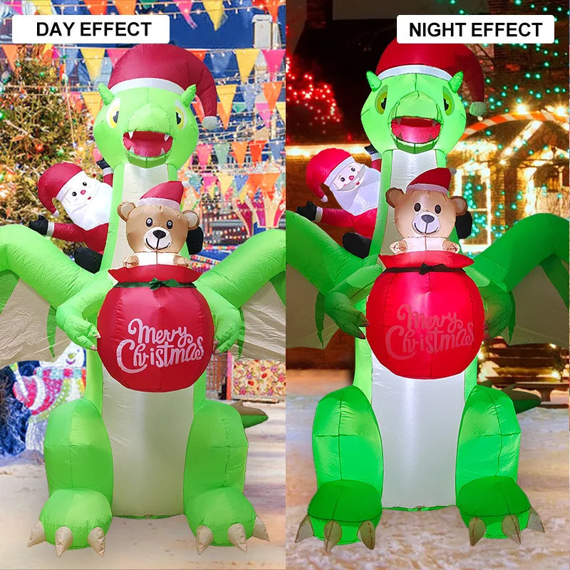 Inflatable LED Decorations Christmas Season, Gardens, Shopping Malls Christmas Plush Bears, Dinosaurs, Cocoa Cup Inflatables Good Vibrations