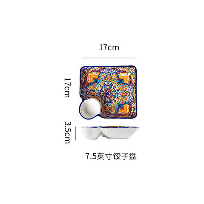 Ceramic Tableware Set Rice Bowl Serving Plate Creative Cutlery Soup Plate Noodle Handle Bowl Sauce Dish Steak Salad Fruit Plate Good Vibrations