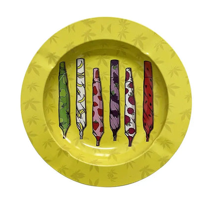 Bar Cigar Round Ashtray Tobacco Herb Metal Cigarette Rolling Tray Smoking Accessories Creative Personality Men's Gadgets GOOD Vibrations Adult Super Store