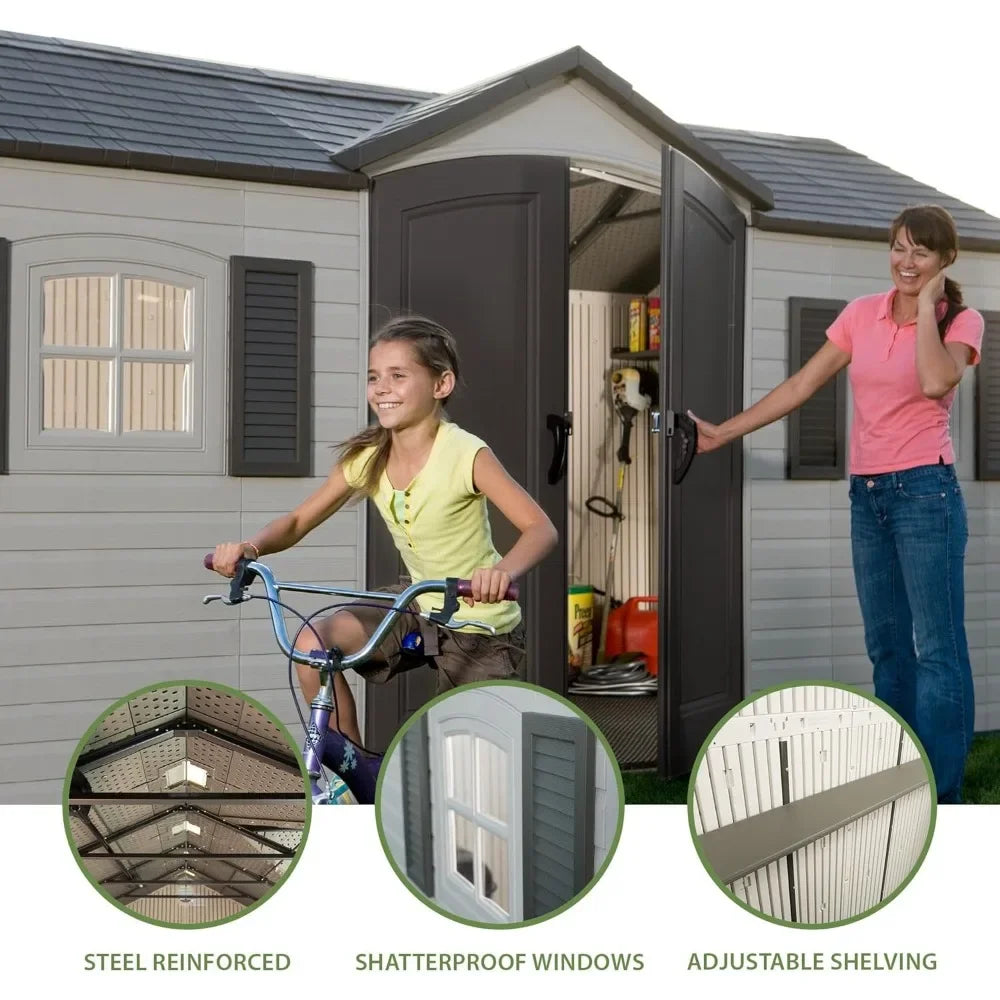 Customizable 6446 Outdoor Storage Shed, 8 X 15 Foot, Desert Sand Good Vibrations