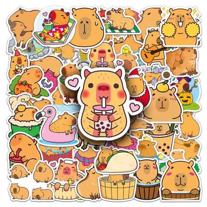 Cartoon Capybara Birthday Party Decoration Disposable Tableware Cup Plate Napkins Tablecloth Banner Baby Shower Party Supplies Good Vibrations