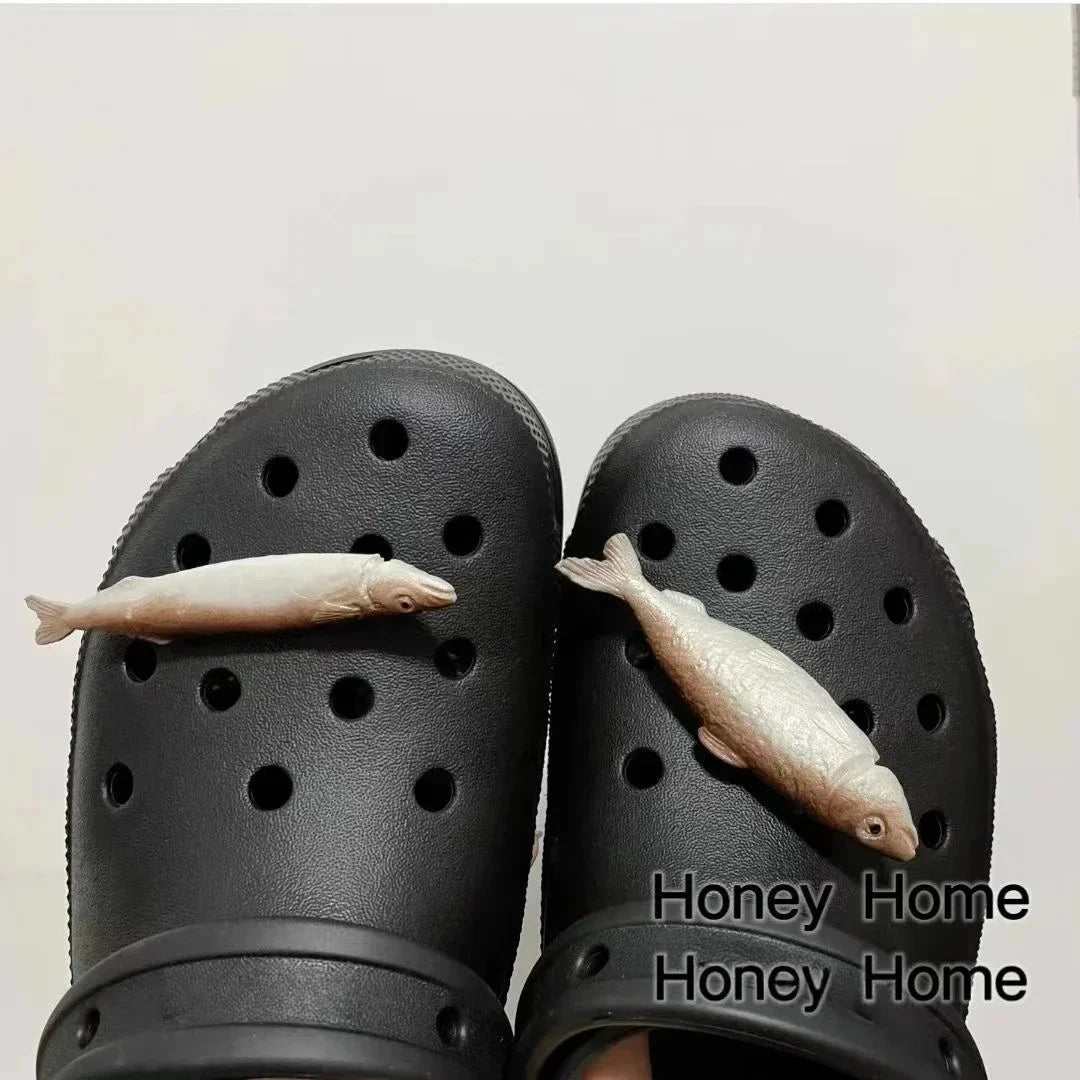 Funny Fish Shoe Charms for Crocs High Quality Shoes Accessories DIY Shoes Decoration Garden Shoes Decor Gifts Lovely Good Vibrations