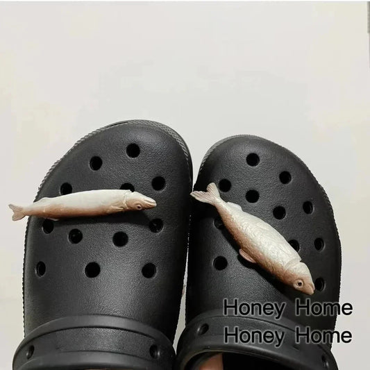 Funny Fish Shoe Charms for Crocs High Quality Shoes Accessories DIY Shoes Decoration Garden Shoes Decor Gifts Lovely Good Vibrations