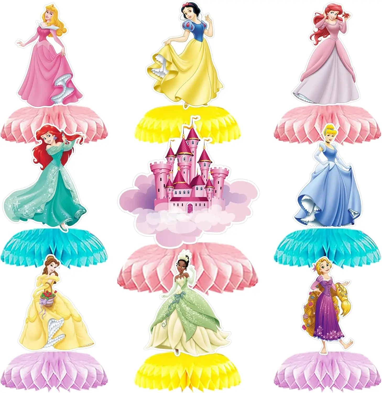 Princess Party Favor Girls' Happy Birthday Banner Princess Pinata Fillers Mask Stickers Disposable Tableware Set Decorations Good Vibrations