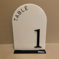Acrylic Table Numbers White Arched Wedding Table Number Custom Acrylic Wedding Table Numbers Wedding Table Decor Wedding Signage Good Vibrations