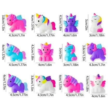 1/12 Unicorn Kawaii Squishies Mochi Squishy Toys Stress Relief Toys for Kids Boys Girls Party Favors Birthday Gifts Prizes Good Vibrations