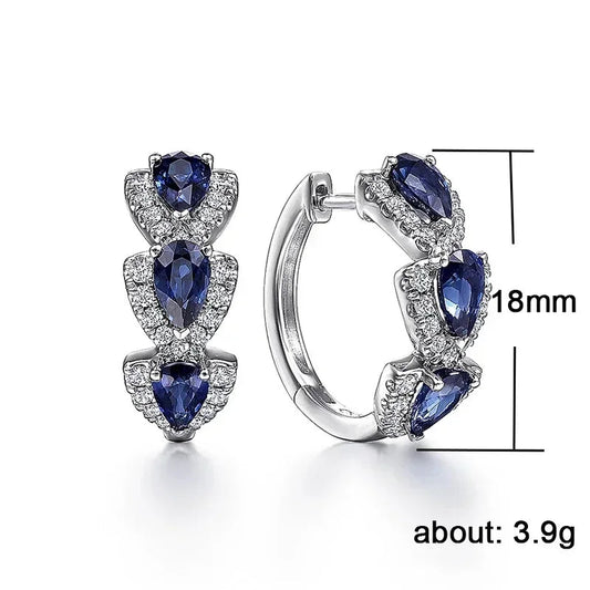 2026 Luxury Trendy Green Cubic Zirconia Hoop Earrings Wedding Party Elegant Accessories for Women Anniversary Gift New Jewelry Good Vibrations