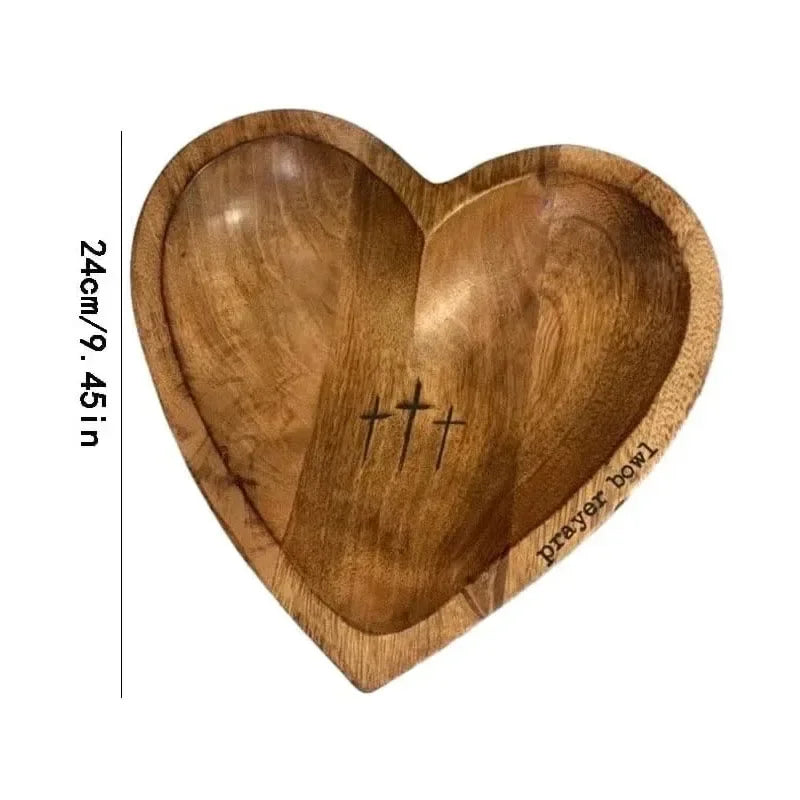 Wooden Religious Christian Congregation Gift Prayer Bowl Gratitude Heart Prayer Bowl Christian Gifts Wood Prayer Dough Bowl Gift Good Vibrations