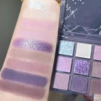 Smoke Purple Lace Eye Shadow Palette Matte Glitter 9-Color Eyeshadow Long Lasting Shimmer Shiny Eyes Make Up Palette Cosmetics Good Vibrations