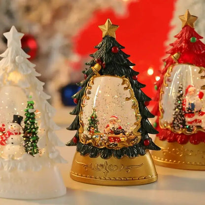 Christmas Illuminated Night Lights Decorate The Desktop with Snowflake and Christmas Wind Lanterns Creating A Festive Atmosphere Good Vibrations