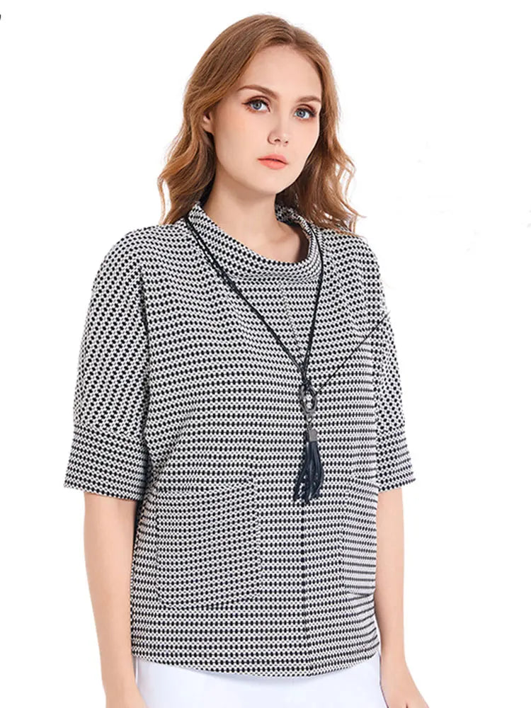 Womens plus size woven round neck shirt belongs to the category of womens clothing Good Vibrations