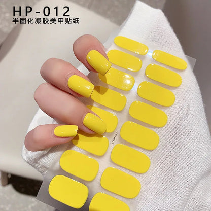 UV Semi-Cured Gel Nail Wraps Stickers Strips French Long Lasting Full Cover LED Gel Semi Cured Nail Sliders For Nail Extension & Good Vibrations