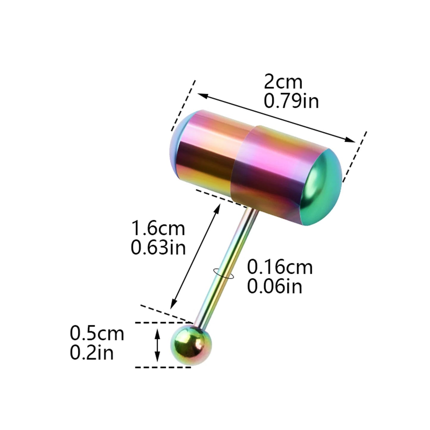 Stainless Steel Vibrating Silicone Tongue Ring - Massage Piercing Jewelry, Trendy Body Modification for Men Women Good Vibrations