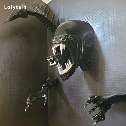Lofytain Alien Xenomoprh Wall Art Sculpture Statue Horror Alien Predator Sci-Fi Monster Beasts Decoration Halloween Gifts Props Good Vibrations