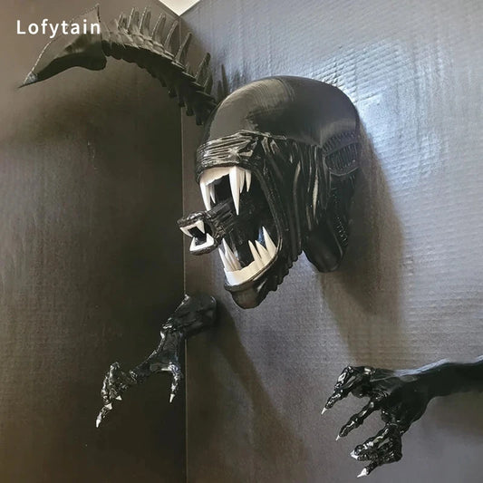 Lofytain Alien Xenomoprh Wall Art Sculpture Statue Horror Alien Predator Sci-Fi Monster Beasts Decoration Halloween Gifts Props Good Vibrations