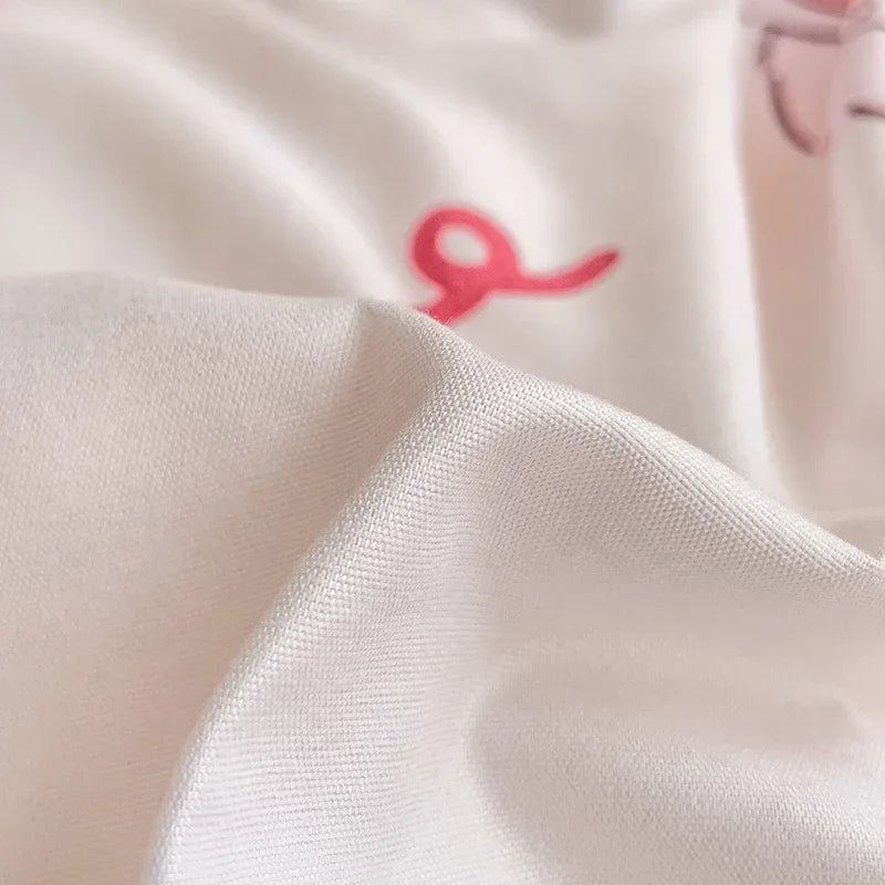 Cartoon Style Bed Sheet Set For Kids Cute Bunny Printed Bedding Set Breathable Durable постельное белье 이불세트 Queen/King Bedding Good Vibrations