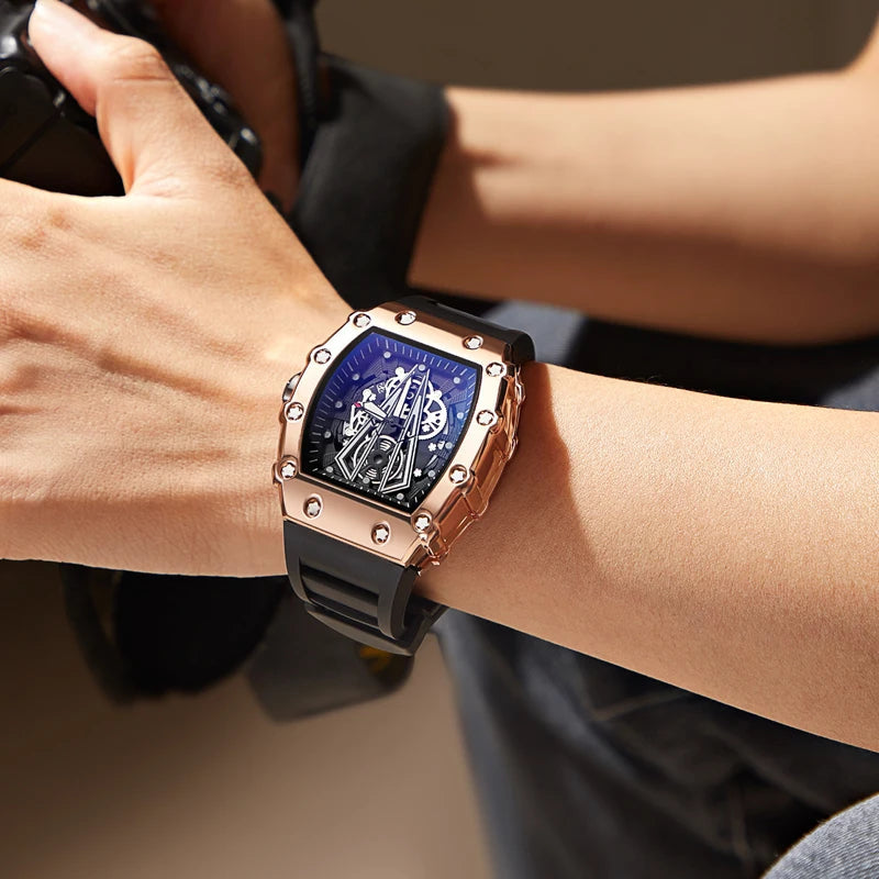 Foreign Trade Watch Large Dial For Men Quartz Waterproof Sport Square Luminous Watch For Men Good Vibrations