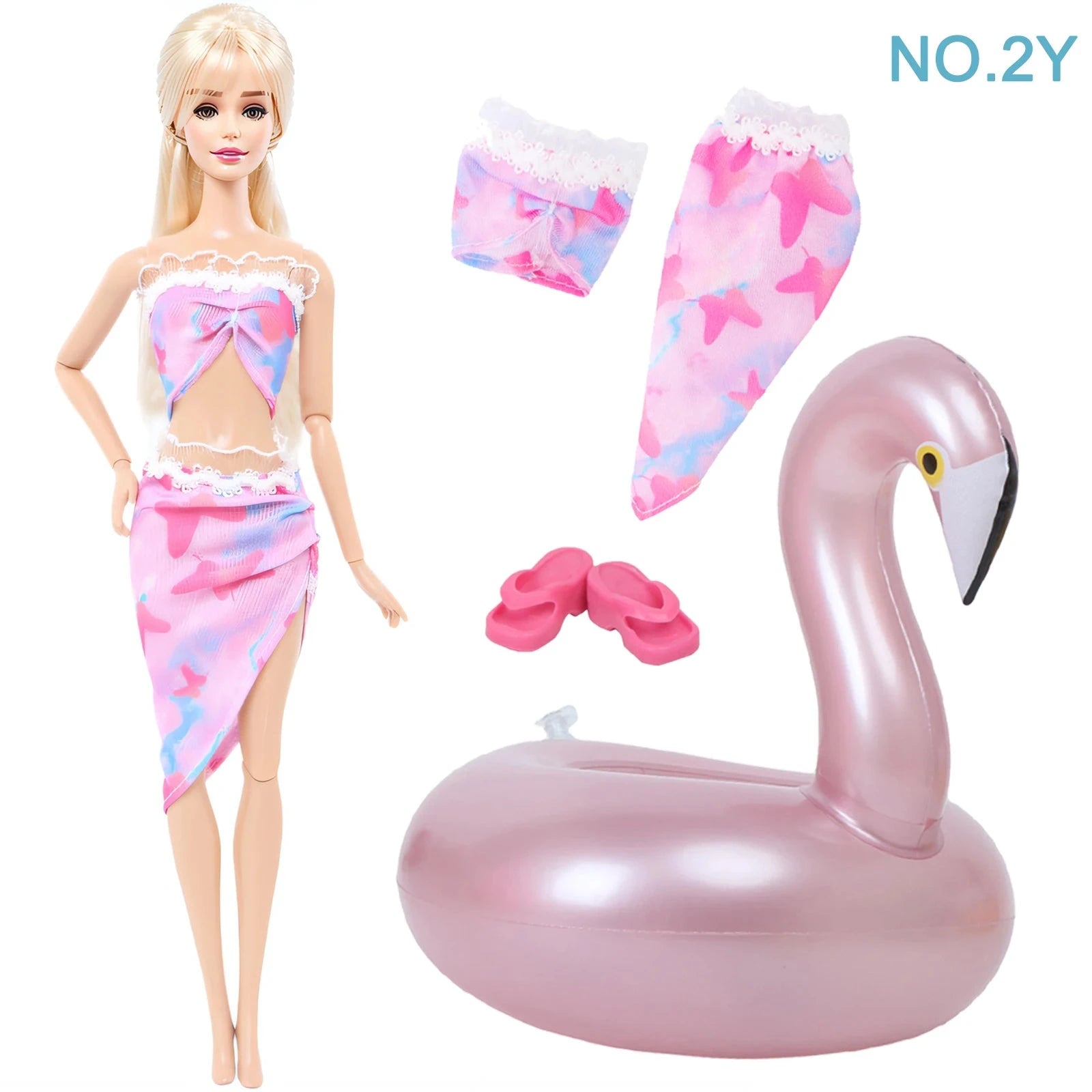 Doll Swimwear Ba Doll Bie 1/6 Summer Lifebuoy Rings Bikini Slipper Chair Beach Clothes 11.5 Inch Doll 30cm Accessories Good Vibrations