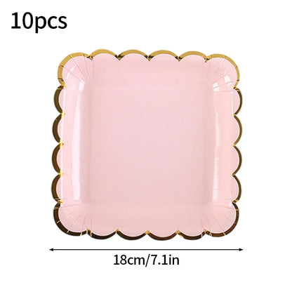 24pcs 7/9inch Pink Daisy Theme Disposable Tableware Flower Plate Napkin Straws Banner Birthday Party Baby Shower Wedding Decor Good Vibrations