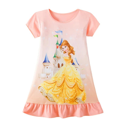 New kids Nightdress Elsa Cartoon Dress Minnie Printing Sleepwear Girls Nightgowns Children Party Dresses Pajamas Girls Dress Good Vibrations