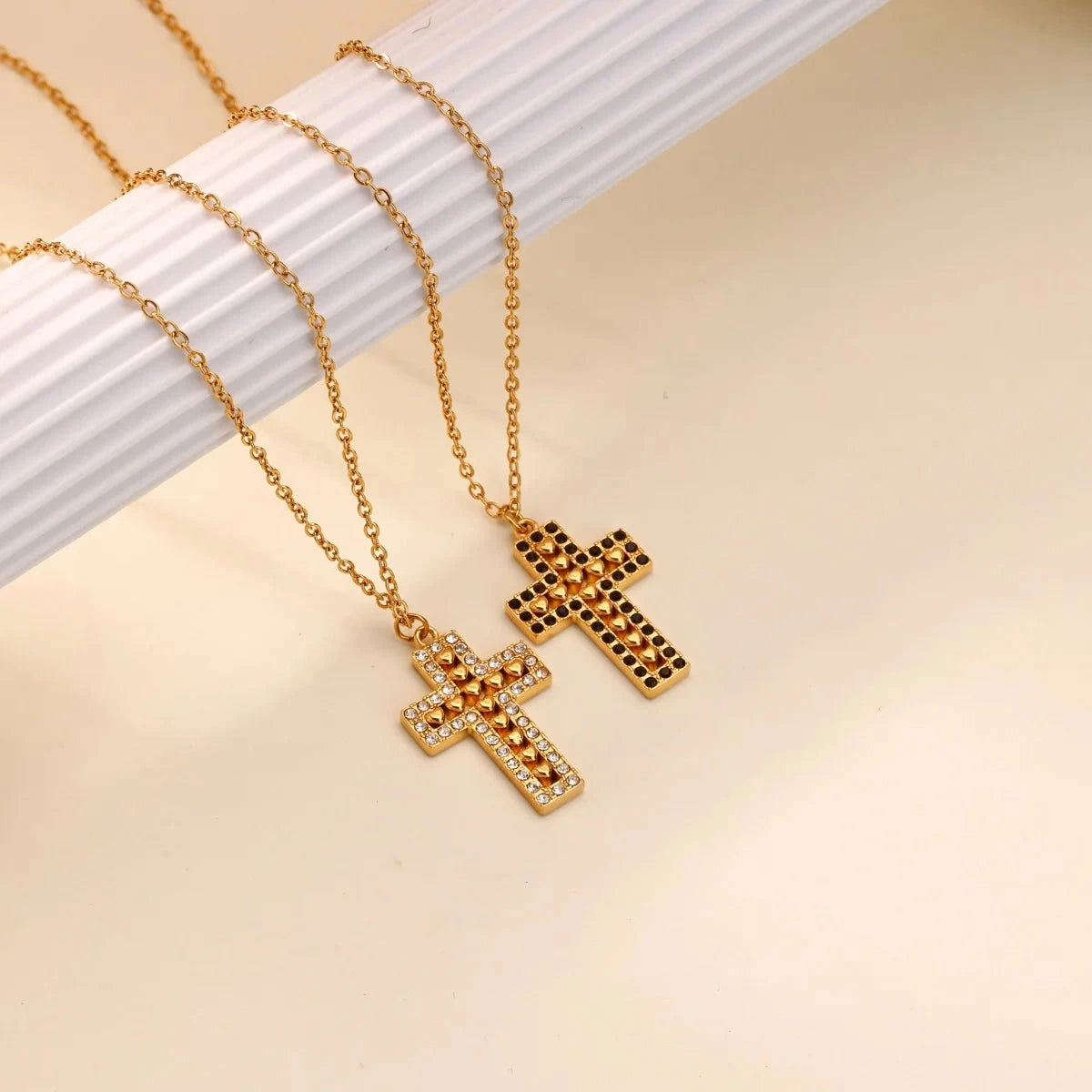 Cross Necklace For Women Bohemian Jesus Virgin Mary Choker Boho Zircon Collars Stainless Steel Long Chain New In Neck Jewelry Good Vibrations