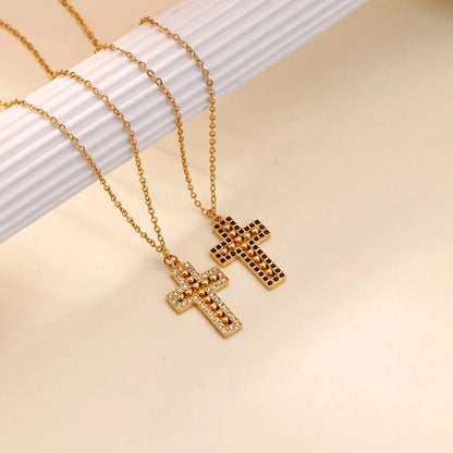 Cross Necklace For Women Bohemian Jesus Virgin Mary Choker Boho Zircon Collars Stainless Steel Long Chain New In Neck Jewelry Good Vibrations