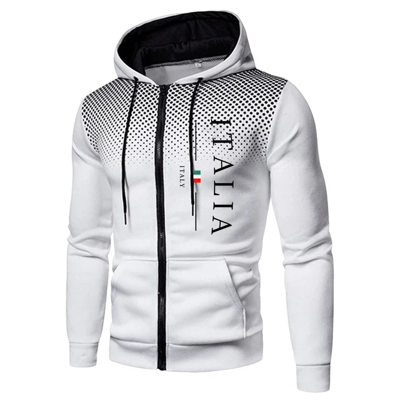 Autumn Winter Popular Men's Tracksuit Zipper Hoodie and Sweatpants Urban Casual Sporty Jogging Suit Male Daily Training Outfits Good Vibrations