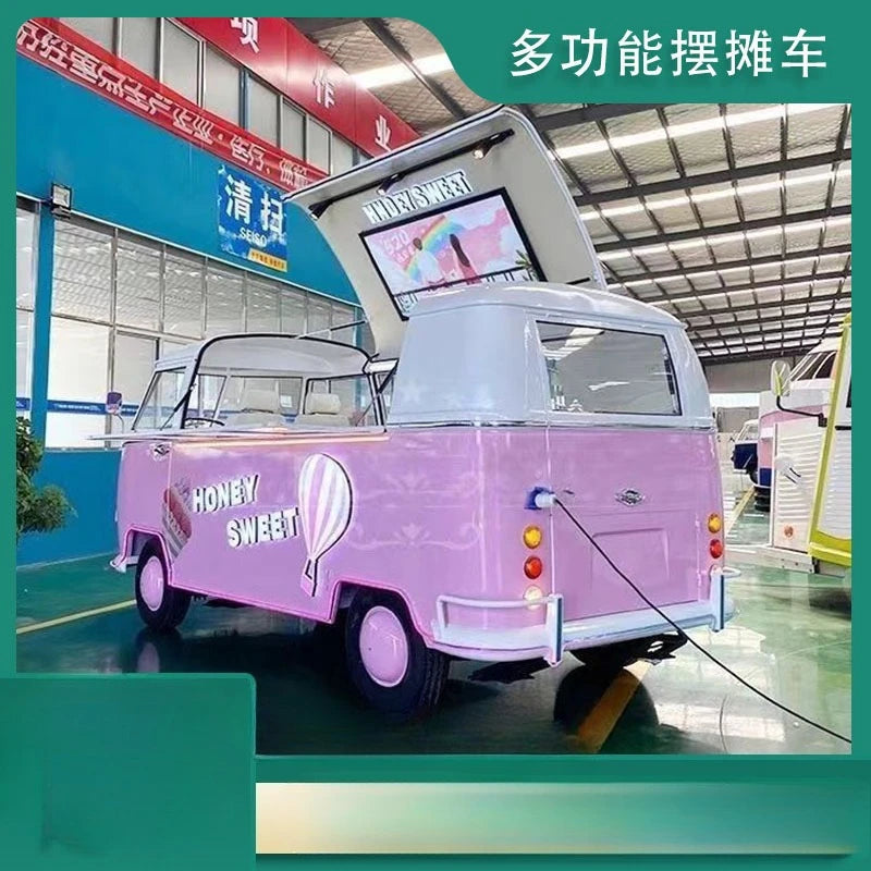 Food truck, retro, multi functional, food truck, milk tea, coffee, commercial, stall, snack truck Good Vibrations