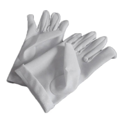 Kids Gloves White Short Satin Feel Boy Hold Flower Girl Good Vibrations