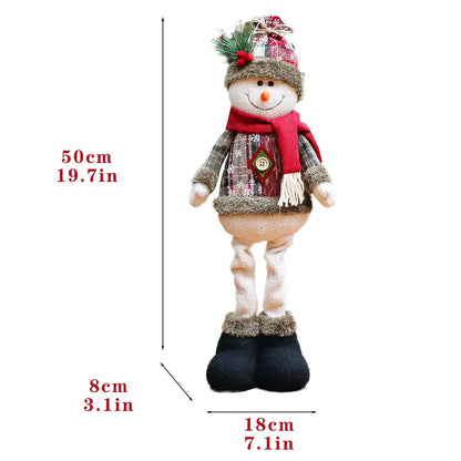 Christmas Santa Snowman-Reindeer Christmas Decoration 2024 Leg Table Mantel Decoration Plush Dolls Christmas Gifts for Kids Baby Good Vibrations