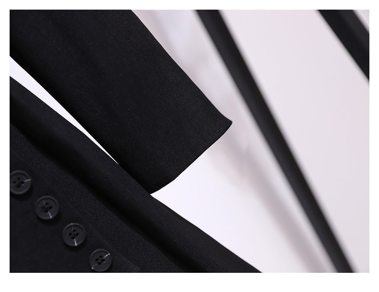 Blazer Women 2025 Spring New Fashion Women Clothing Suit Skirt Jacket Belt Waist Slim Suit Women Blazer Long Coat Black Blazers Good Vibrations
