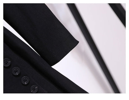 Blazer Women 2025 Spring New Fashion Women Clothing Suit Skirt Jacket Belt Waist Slim Suit Women Blazer Long Coat Black Blazers Good Vibrations