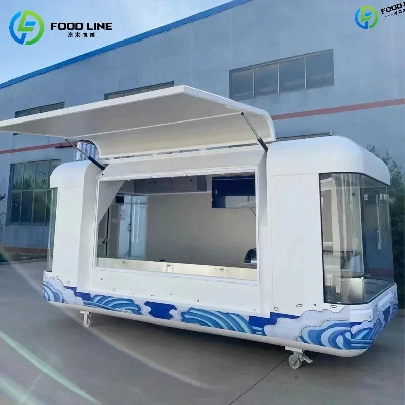 Heavy Duty Customized Street Mobile Food Truck Trailer for Street Vending Ice Cream Pizza Bbq Food Trailer with Warranty Good Vibrations