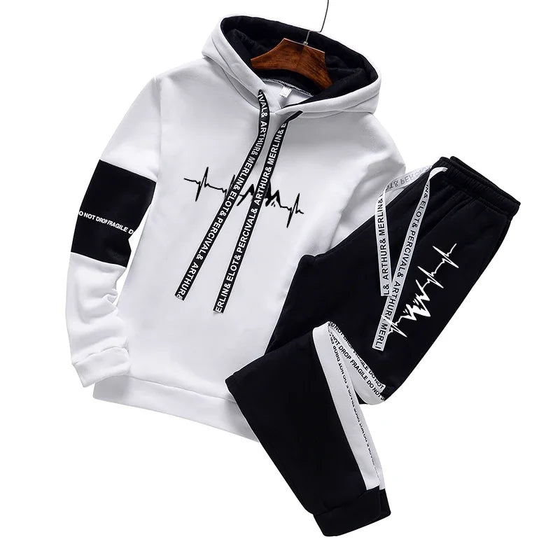 2024 Mens Tracksuit Casual Classic Hooded Sweatshirt Jogging Clothing High Quality Simplicity Versatile Printing Tops Pants Suit Good Vibrations