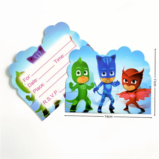 PJ Masks Birthday Invitation Cards party Decor PJ Masks Paper Cards Greetings Card Celebrate Birthday Kids Favors Party Supplies Good Vibrations