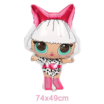 Girl Surprise Theme Backdrop Cute Shiny Doll Birthday Party Decoration Pink Latex Balloon Disposable Tableware Plate Cake Topper Good Vibrations