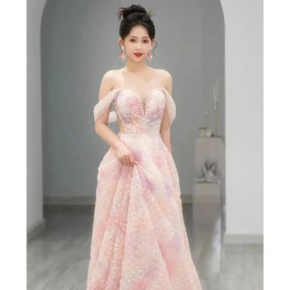 Plus Size Long Evening Dress Exquisite 3D Flowers Prom Dresses Luxury Off Shoulder Formal Occasion Dresses Women Party Dress Good Vibrations