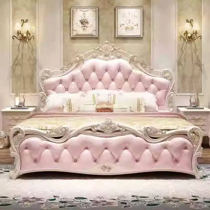 Princess Twin Beds European French Aesthetics Cheap Safe Lazy Beds Design Luxury Crown Muebles Para Dormitorio Home Accessories