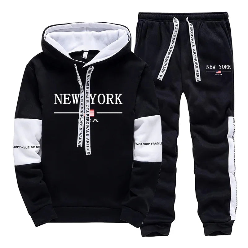 Quality Mens Tracksuit Casual Print Sweatshirts Sports Jogging Mens Clothing Autumn Winter Sportswear Single Piece Hoodie Pants Good Vibrations
