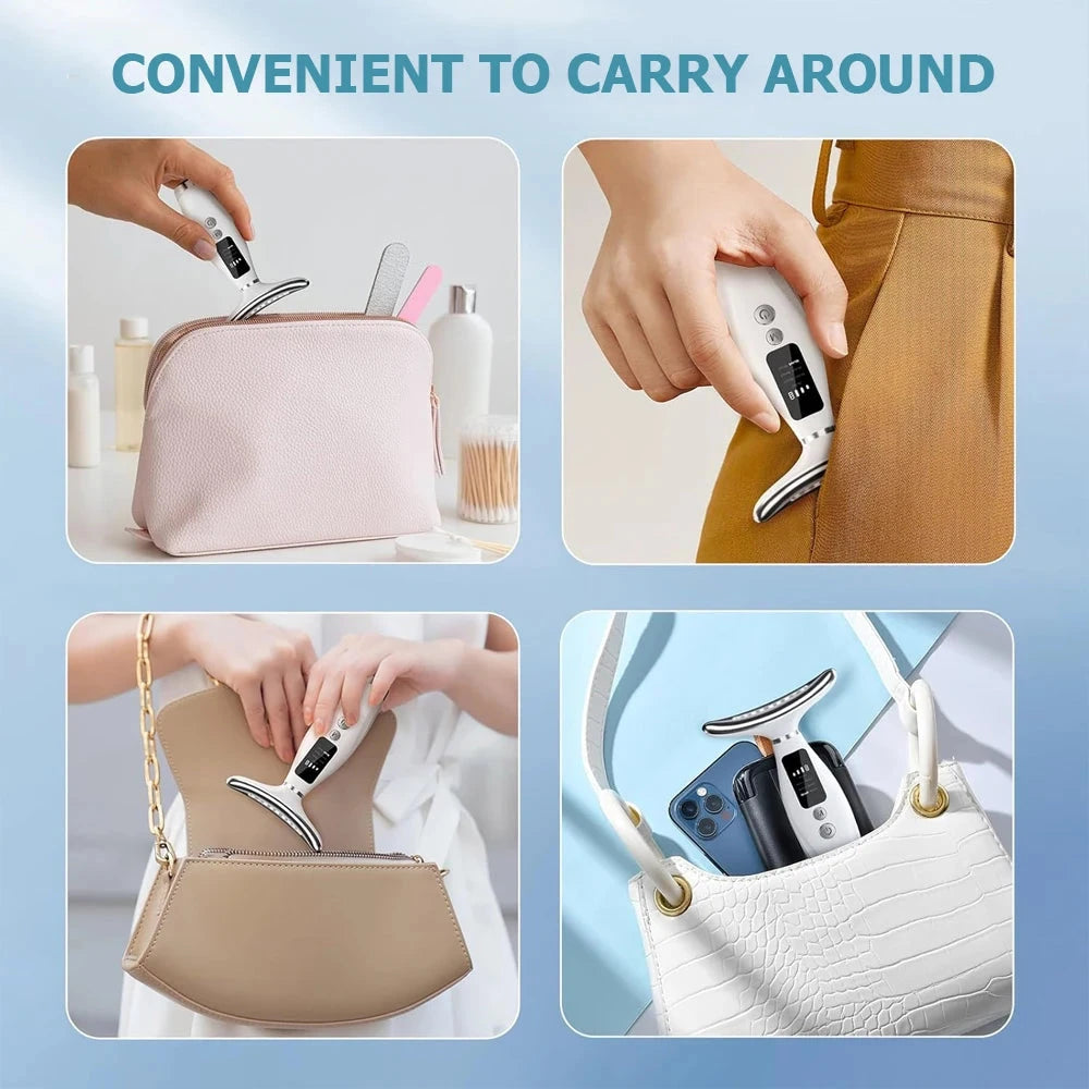 Face Massager -USB rechargeable skin massage tool with digital display designed for the face and neck Good Vibrations