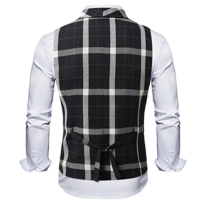 2025 Men's Spring Casual Single Button Suit Vest V Neck New Style  British Men's Suit Vest Waistcoat Formal Business Suit Vest