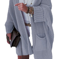 Pockets Knitted Cardigan for Women Casual V-neck Long Coat Fashion Autumn Winter Long Sleeve Sweater Vintage Chic Sweater Women Good Vibrations