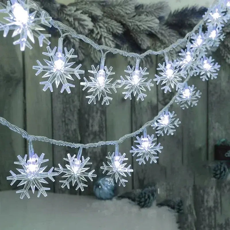 Christmas Tree Decorations 1M-30M LED Garland Holiday Snowflakes String Fairy Lights Ornaments for Home Party Noel Navidad 2026 Good Vibrations