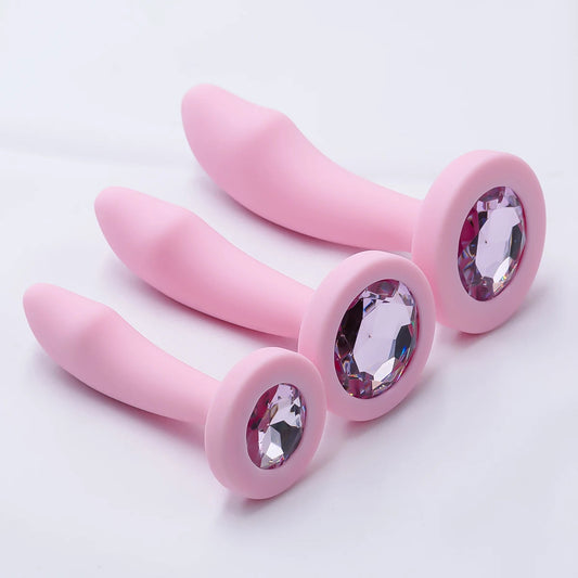 Silicone Anal Plug Gem Base Butt Plug Anal Masturbation Stimulator Anal Massage Dilatancy Toys G-point Massage Adult Sex Toys Good Vibrations Adult Super Store