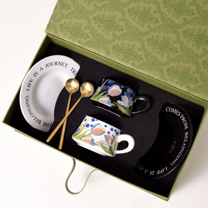 Coffee Cup Set Gift Box Packaging Opening Event Anniversary Company Gift Souvenir Water Cup Set Good Vibrations