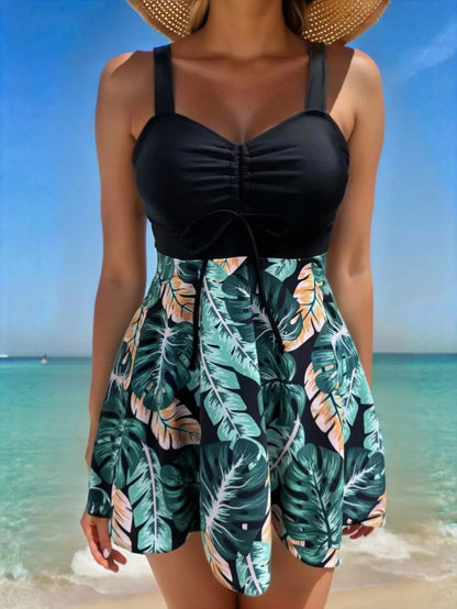 New 2025 Tankini Swimsuit Set Slim Fit Separate Skirt Style Women's Swimwear Four Corner Pants Cross Border Ladies Bikini Good Vibrations