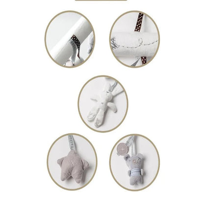 2025 New Hanging Bed Rabbit Baby Hand Bell Safety Seat Plush Toy Multifunctional Plush Toy Stroller Mobile Gifts Good Vibrations