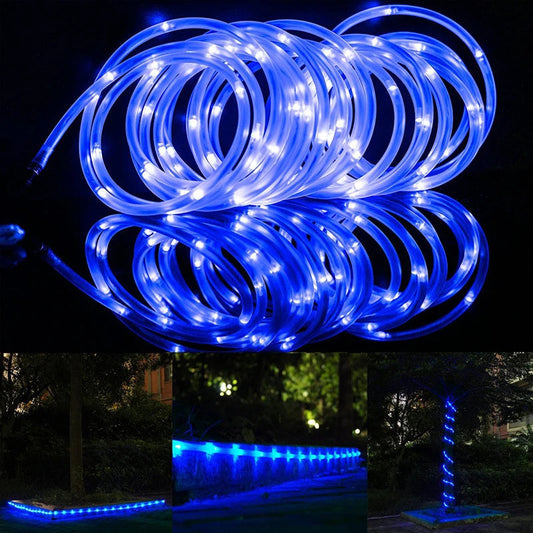 Solar Rope Lights Outdoor LED String Lights 8 Modes Garden Hose Lights Decorative Wedding Christmas Halloween Patio Porch Pool Good Vibrations